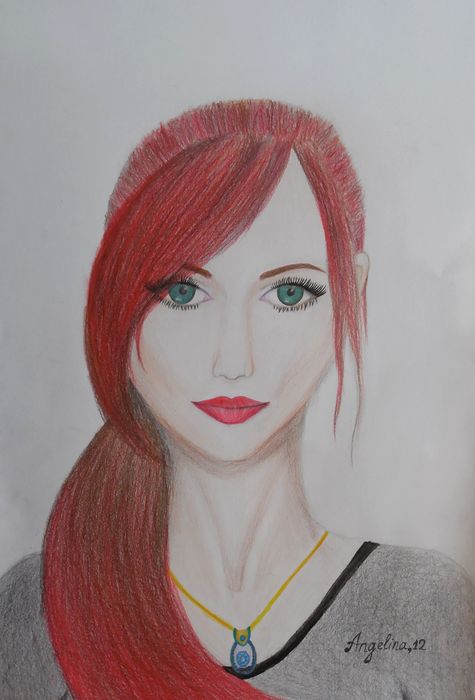 Art Studio PALETTE. Angelina Rudakova Picture.  Coloured Pencil People Portrait 